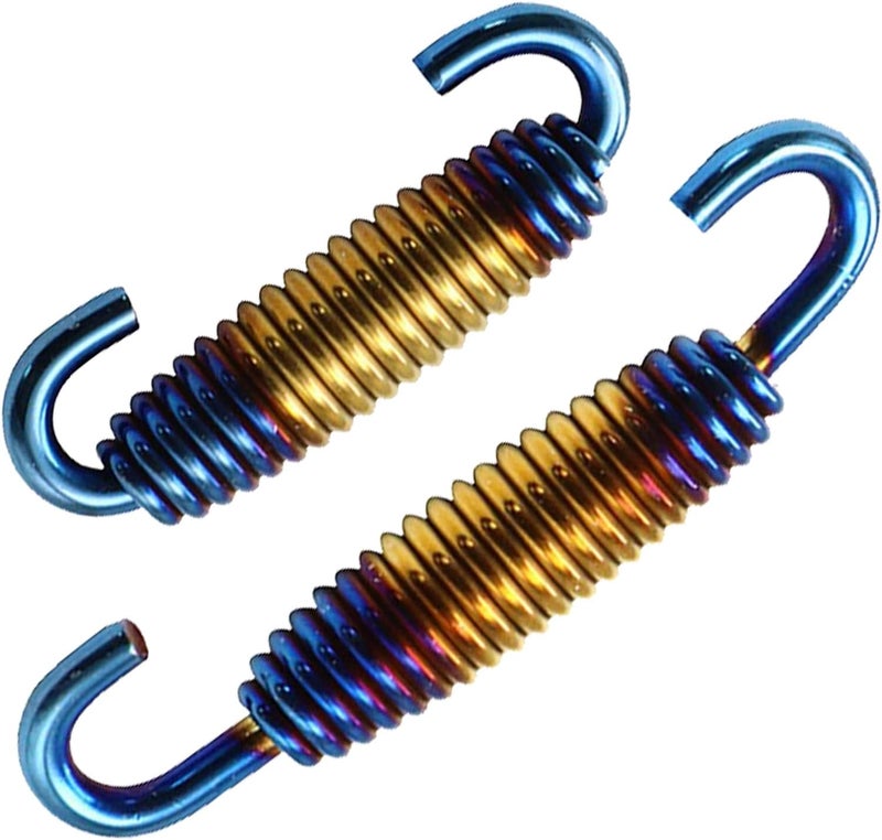 Jitrendo 1 Pack 2 Pcs Motorcycle Exhaust Pipe Spring, Exhaust Pipe Active Spring Fastener,Universal For Motorbike Scooter Atv (Multicolored) - Image 1
